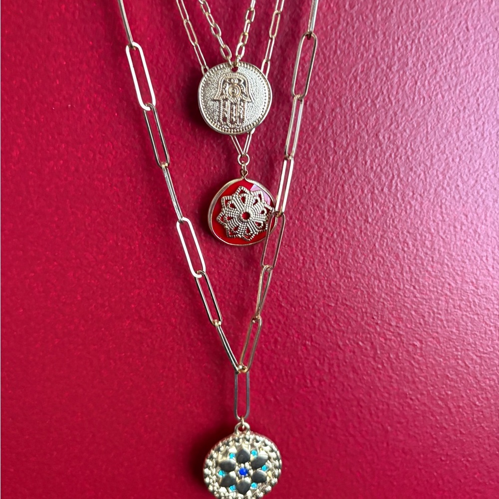 Gold Chain Link Layered Necklace